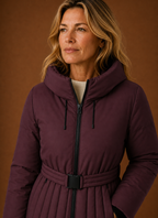 Apolline – Veste Matelassée Ceinturée Femme Détail Plissé
