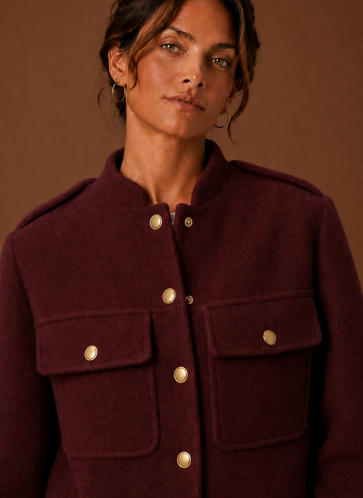 Suzanne – Veste Courte Boutonnée Femme