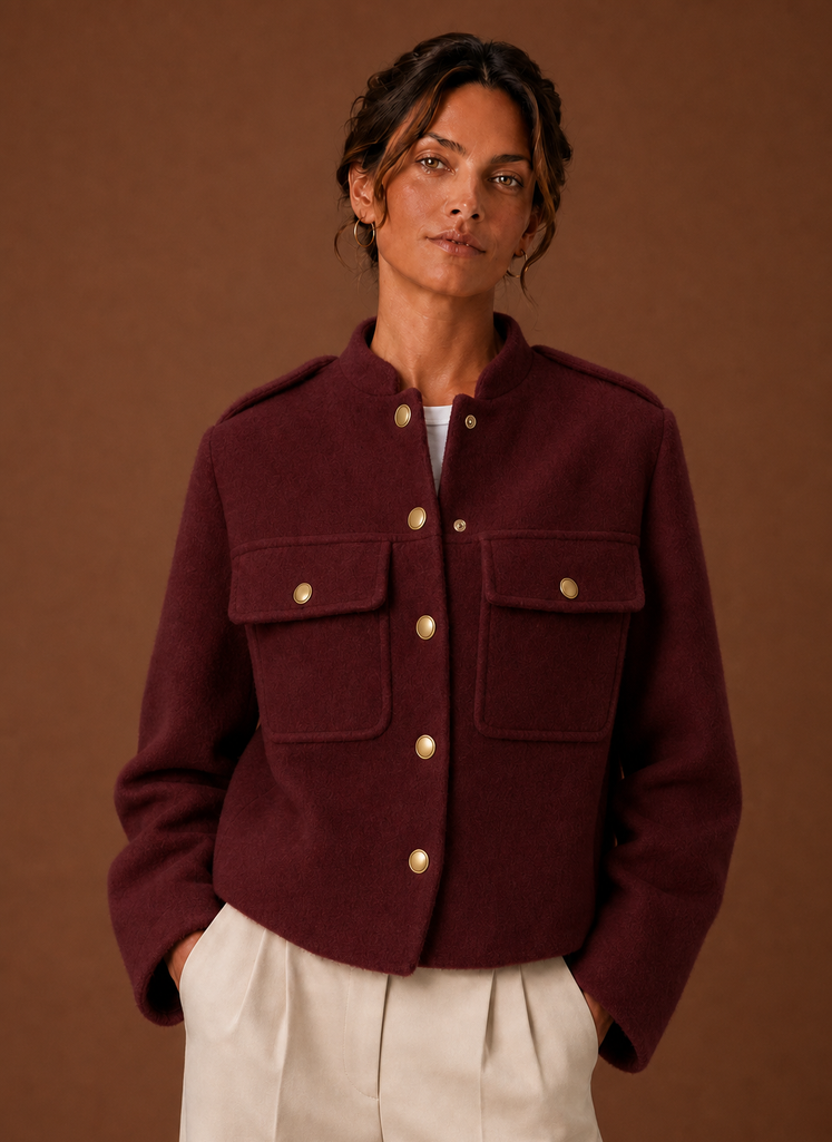 Suzanne – Veste Courte Boutonnée Femme