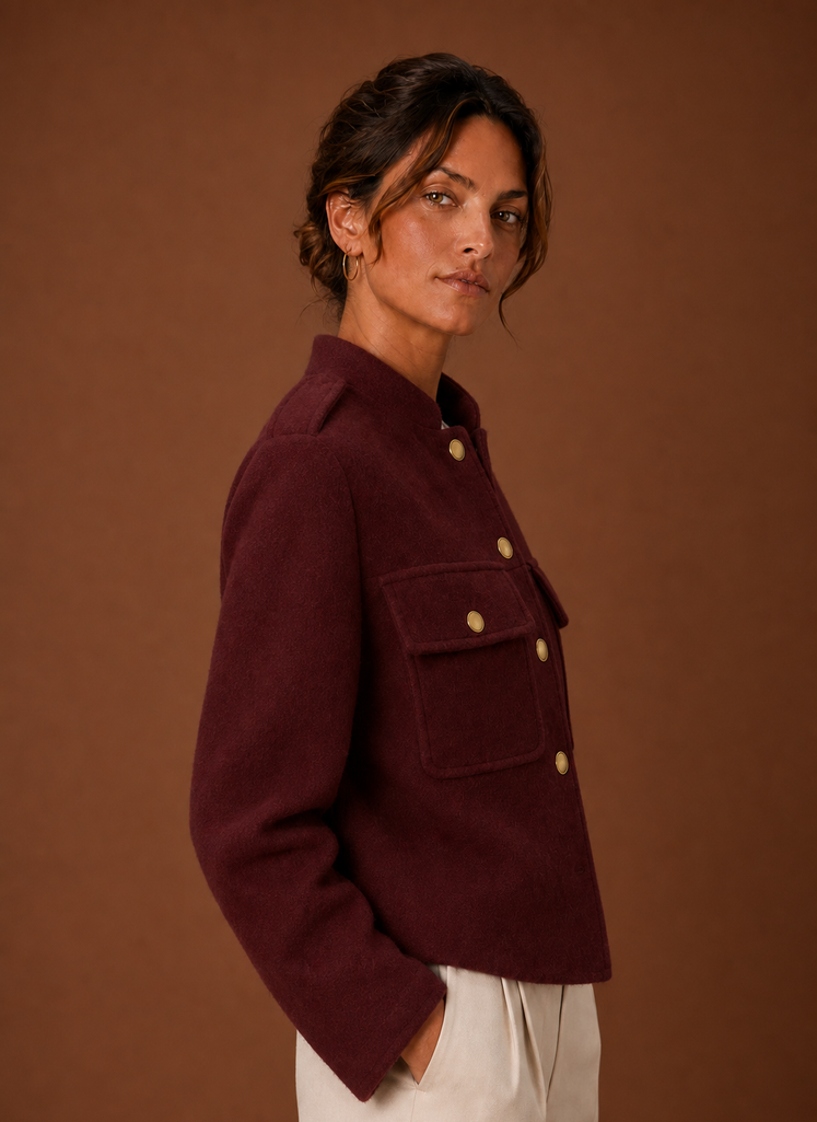 Suzanne – Veste Courte Boutonnée Femme