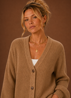 Héloïse – Gilet Col V Boutonné Femme en Maille
