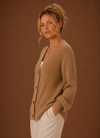 Héloïse – Gilet Col V Boutonné Femme en Maille