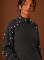 Nacre – Pull Femme Orné de Perles
