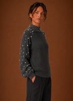 Nacre – Pull Femme Orné de Perles
