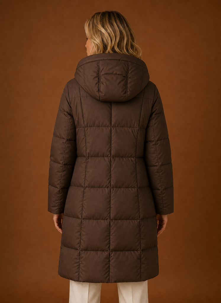 Grand Nord – Doudoune Longue à Capuche Femme Manteau d'Hiver