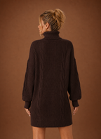Alpine – Robe Pull Col Roulé Femme en Maille