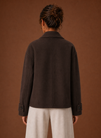 Hortense – Manteau Court Croisé Femme Larges Revers