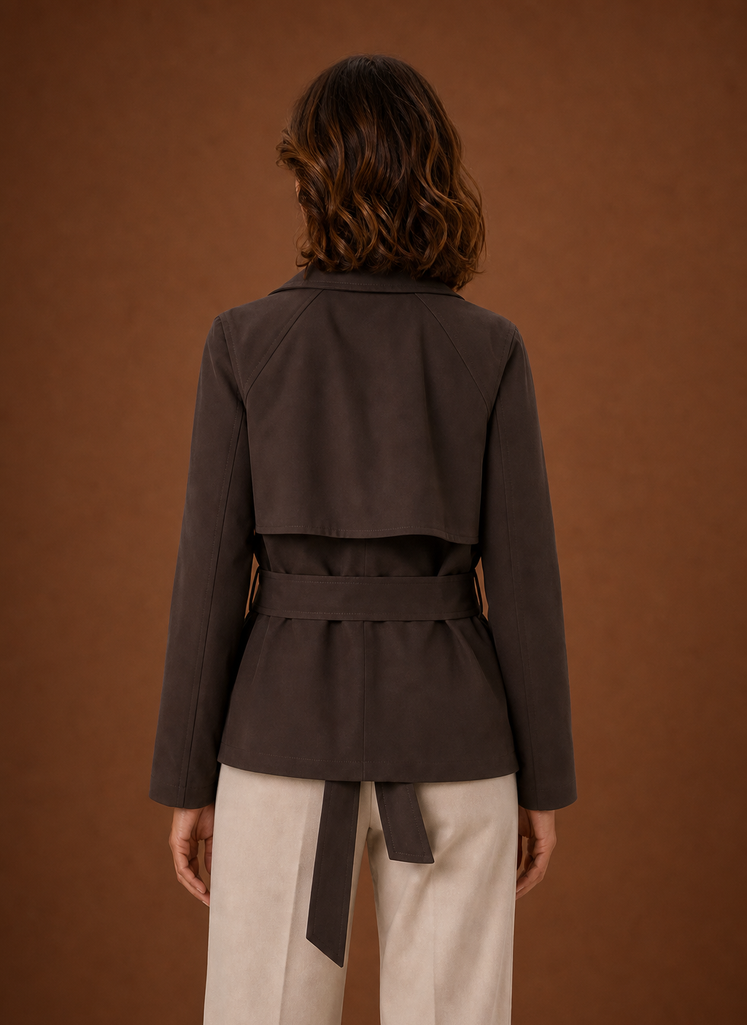 Agathe – Trench Court Ceinturé Femme