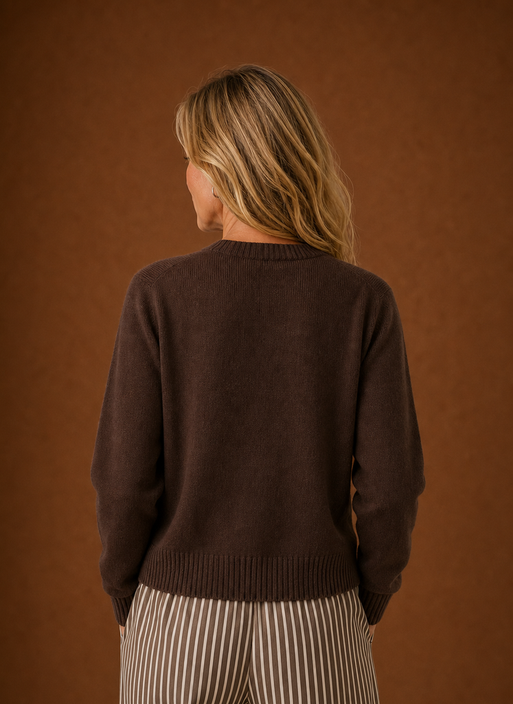 Mélanie – Gilet Col Rond Boutonné Femme en Maille