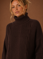 Alpine – Robe Pull Col Roulé Femme en Maille