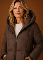 Grand Nord – Doudoune Longue à Capuche Femme Manteau d'Hiver