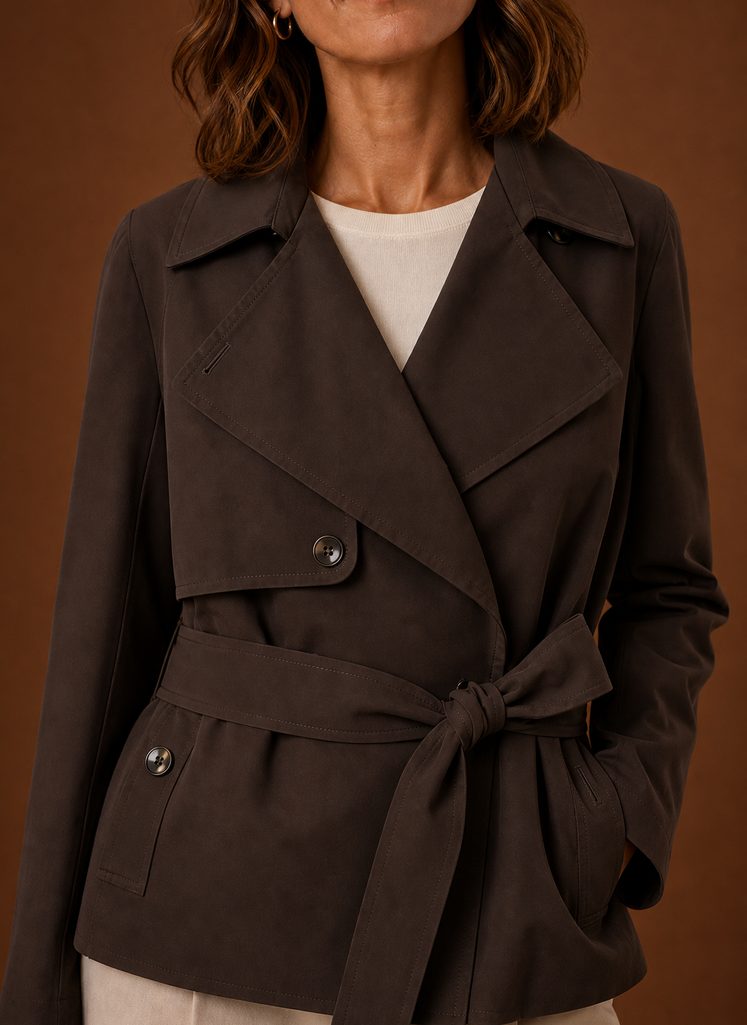 Agathe – Trench Court Ceinturé Femme