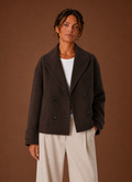Hortense – Manteau Court Croisé Femme Larges Revers