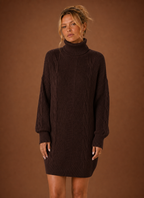 Alpine – Robe Pull Col Roulé Femme en Maille