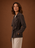 Agathe – Trench Court Ceinturé Femme