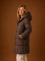 Grand Nord – Doudoune Longue à Capuche Femme Manteau d'Hiver
