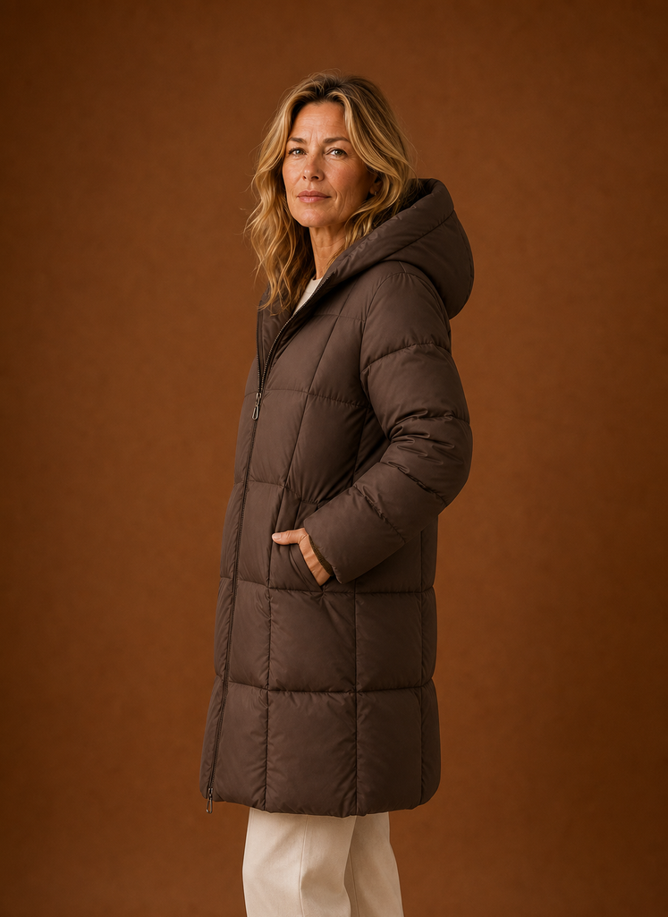 Grand Nord – Doudoune Longue à Capuche Femme Manteau d'Hiver