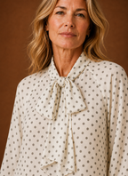 Colette – Chemisier à Pois Femme Manches Longues