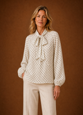 Colette – Chemisier à Pois Femme Manches Longues