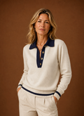 Adèle – Pull Col Polo Femme Patte Boutonnée