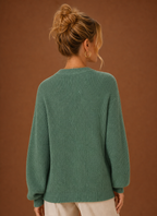 Héloïse – Gilet Col V Boutonné Femme en Maille