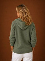 Mathilde – Gilet à Capuche Boutonné Femme en Maille