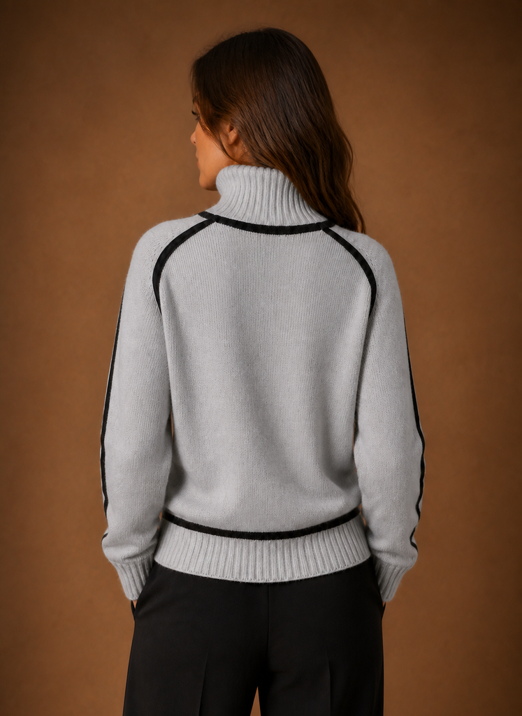 Ondine – Pull Col Roulé Laine Mélangée Femme