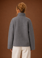 Margaux – Veste Col Cheminée Femme Coupe Ajustée