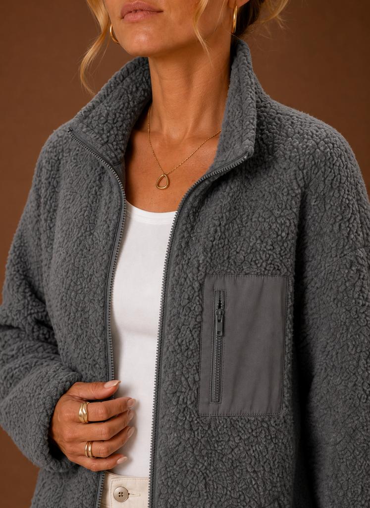 Câline – Veste Sherpa Zippée Femme