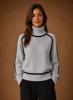 Ondine – Pull Col Roulé Laine Mélangée Femme
