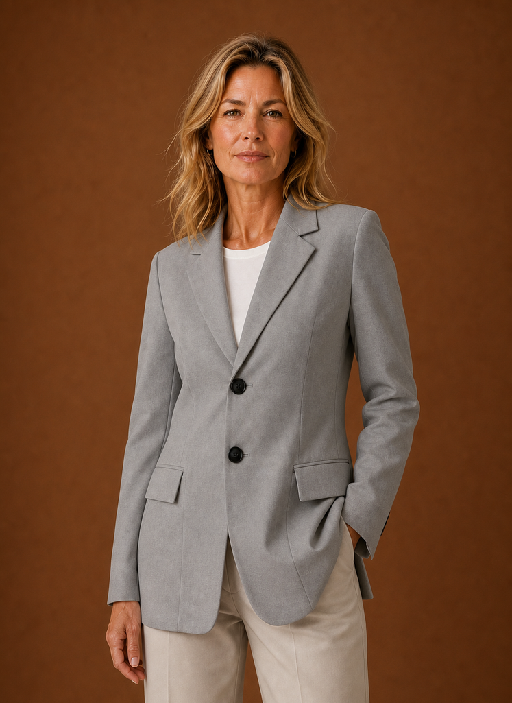 Joséphine – Blazer Long Femme Coupe Tailleur