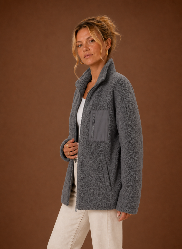 Câline – Veste Sherpa Zippée Femme
