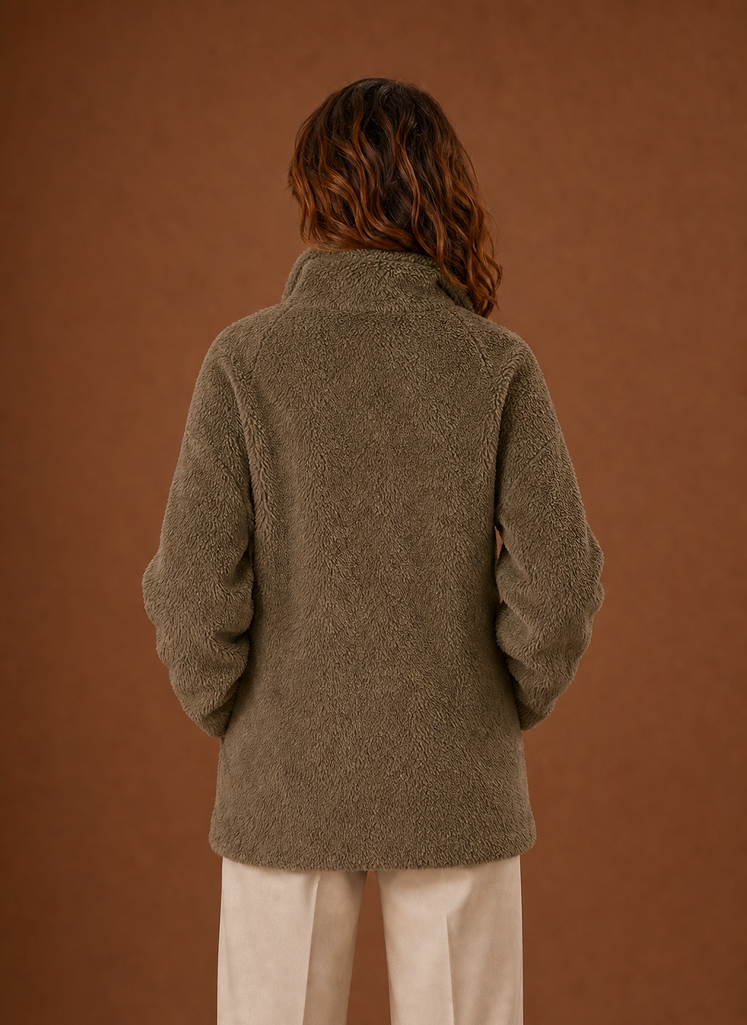 Anouk – Veste Polaire Sherpa Zippée Femme