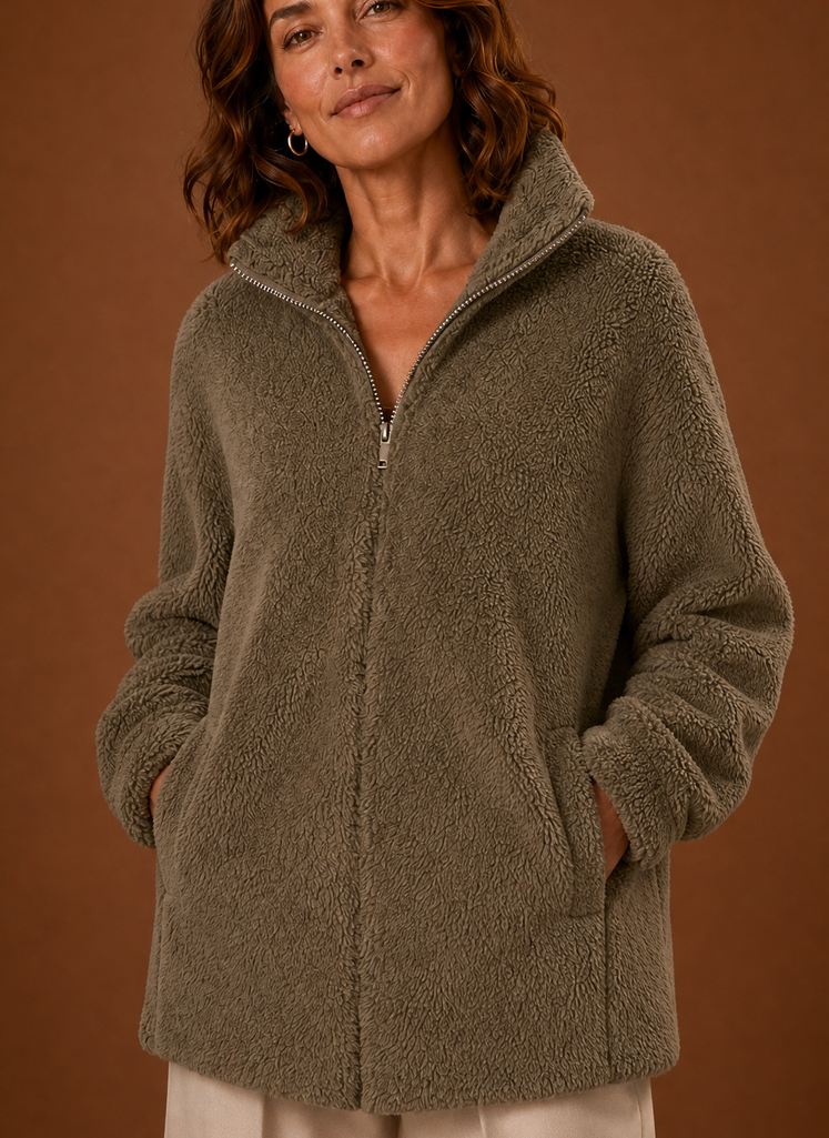 Anouk – Veste Polaire Sherpa Zippée Femme