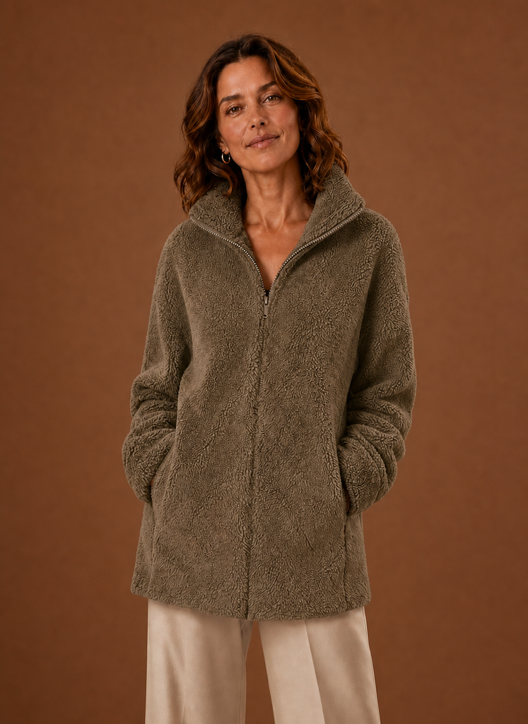 Anouk – Veste Polaire Sherpa Zippée Femme
