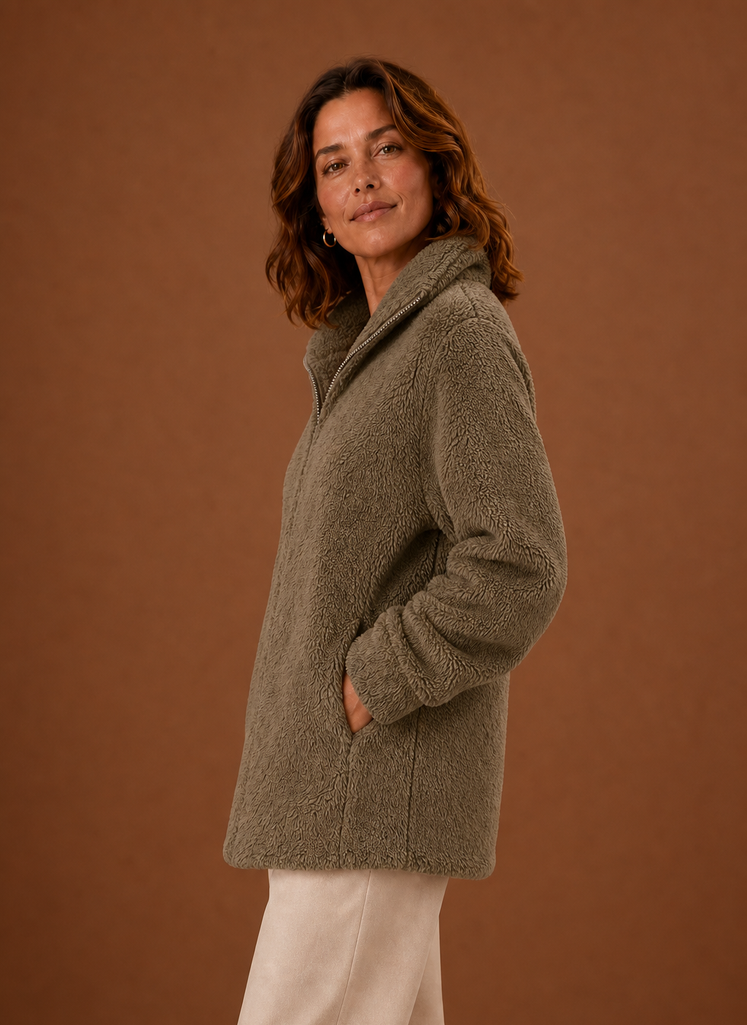 Anouk – Veste Polaire Sherpa Zippée Femme