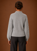 Nacre – Pull Femme Orné de Perles
