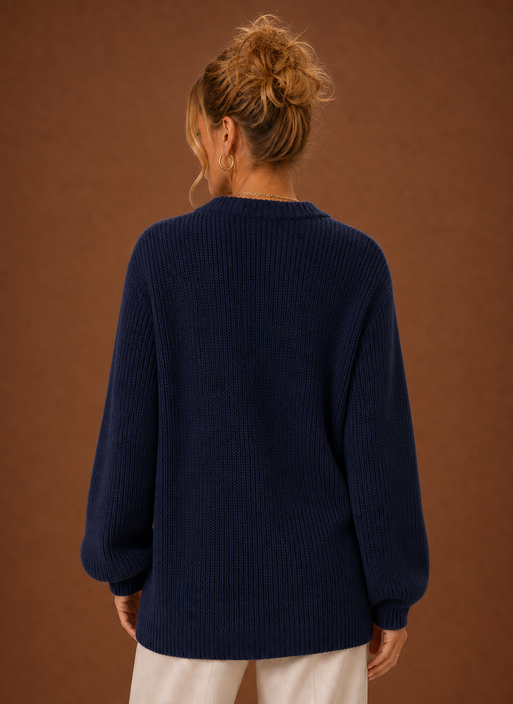 Héloïse – Gilet Col V Boutonné Femme en Maille