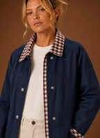 Juliette – Veste Workwear Femme Col Carreaux