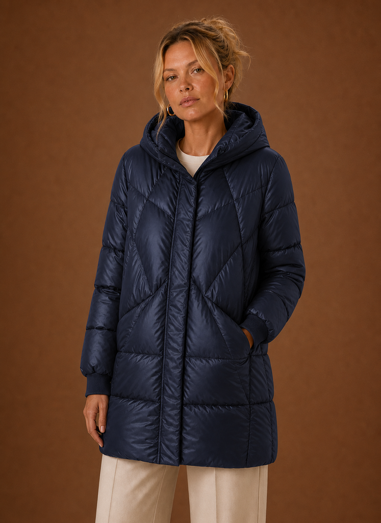 Rubis – Doudoune Longue à Capuche Femme