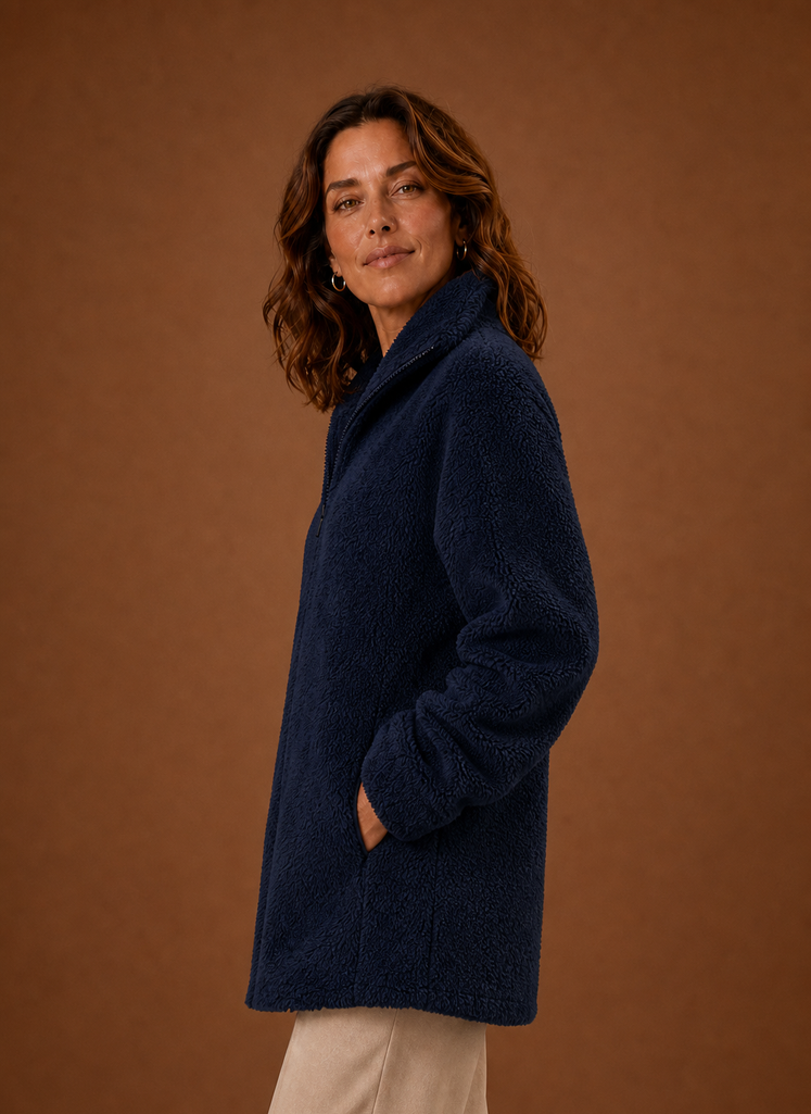 Anouk – Veste Polaire Sherpa Zippée Femme