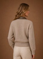 Gabrielle – Veste Zippée en Maille Femme Col Classique