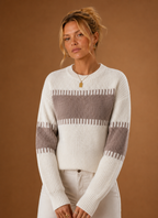 Élise – Pull Col Rond Femme Maille Fine