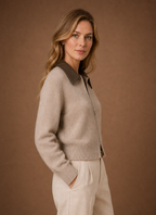 Gabrielle – Veste Zippée en Maille Femme Col Classique