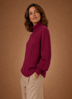 Cerise – Pull Maille Torsadée Femme