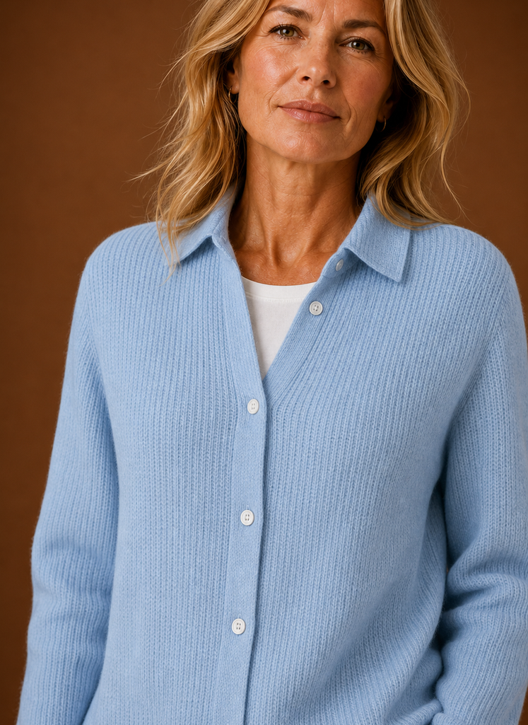 Pétale – Gilet Boutonné Femme en Maille