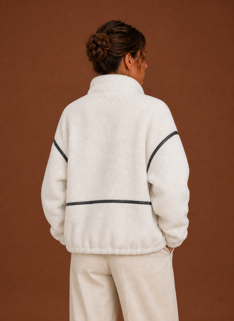 Capucine – Veste Sherpa Zippée Femme Col Montant