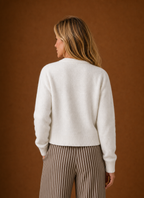 Mélanie – Gilet Col Rond Boutonné Femme en Maille