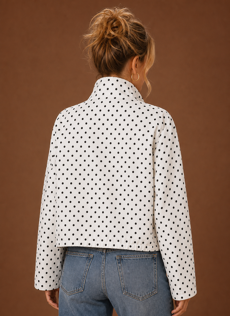 Mimi – Veste Légère à Pois Femme Cordon de Serrage