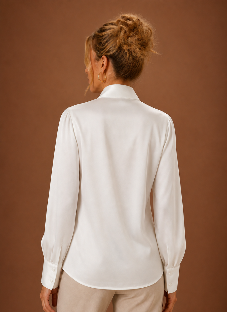 Sophie – Chemisier Effet Satin Femme Col Lavallière